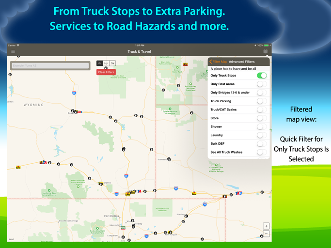 truck stop showers map